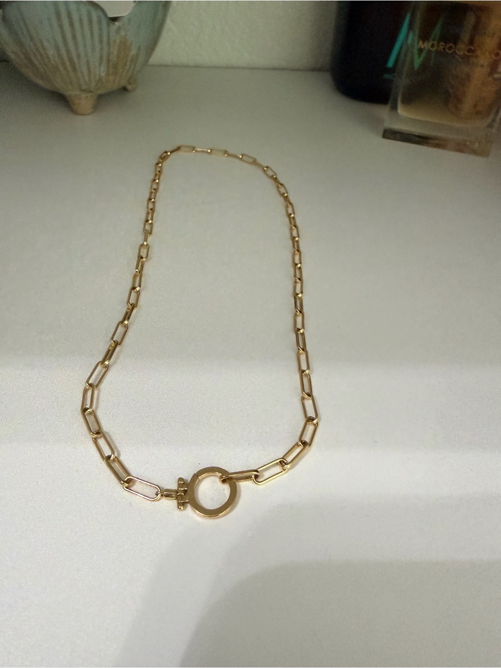 Gorjana Gold Parker Paperclip Chain Necklace with Toggle Ring